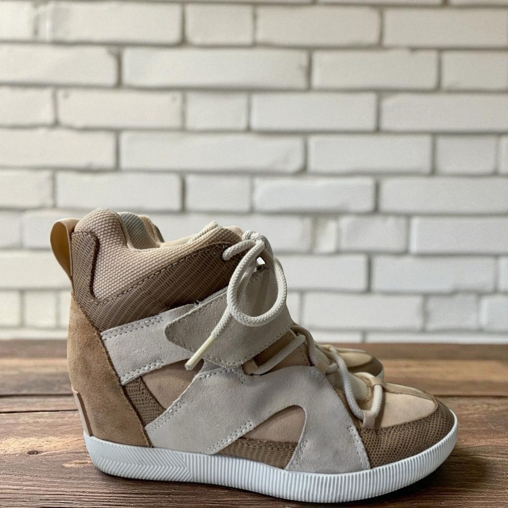 🔥Sorel Out N About❄️ Sport Wedge White🤑 Waterproof Lace Up‎ Booties Womens 7.5 - Picture 2 of 7